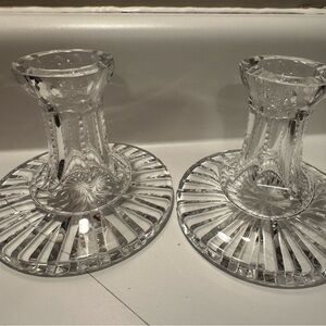 VINTAGE WATERFORD CRYSTAL LAUREL CANDLESTICK HOLDERS